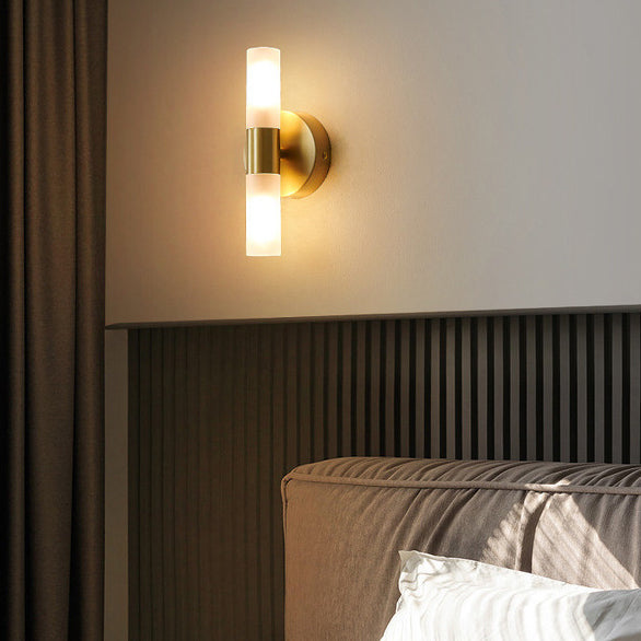 Column Acrylic Brass 1/2/4 Light LED Wall Sconce Lamp