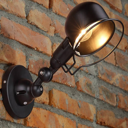 Iron Dome Shade Rotatable 1-Light Wall Sconce Lamp