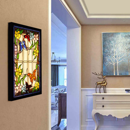 Tiffany Glass Rectangular LED Decorative Mural Wall Light