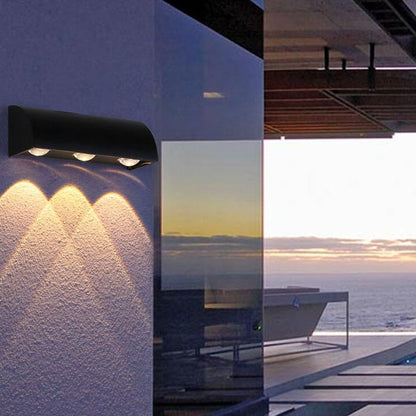 Cylindrical 3-Light LED Outdoor Waterproof Wall Light