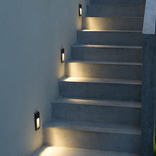 Iron Glass Step Light LED Flush Mount Wall Sconce Lamp