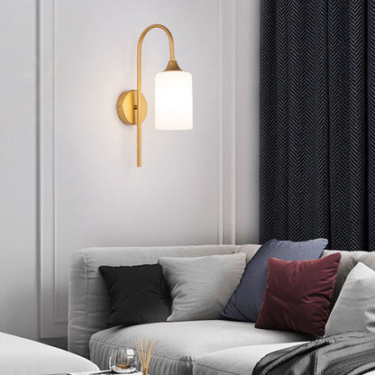 Glass Shade Bending Arm 1-Light Wall Sconce Lamp