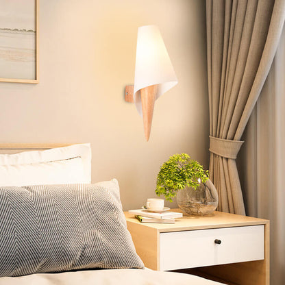 Wide Flare White Glass Shade 1-Light Wall Sconce Lamp