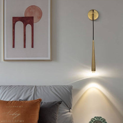 Minimalist Luxury Long Strip Gold 1-Light Wall Sconce Lamp