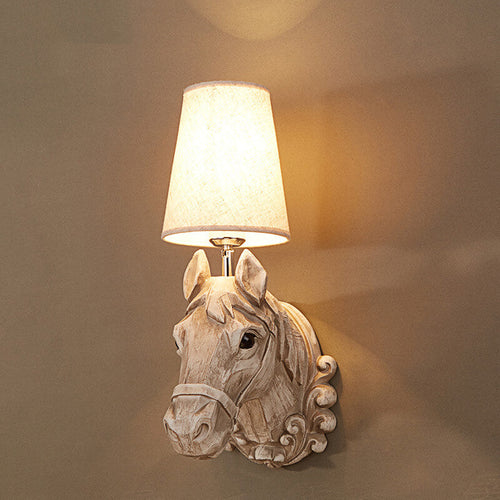 Retro Creative Resin Horse Head 1-Light Wall Sconce Lamp