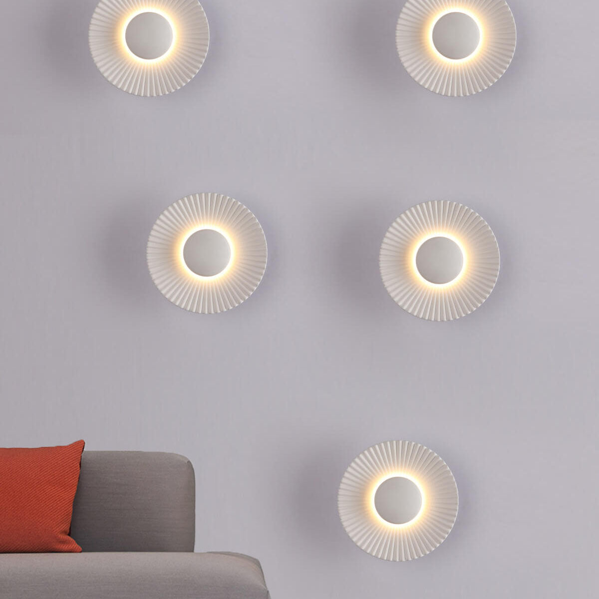 Round Shell Textures Aluminum 1-Light LED Wall Sconce Lamp