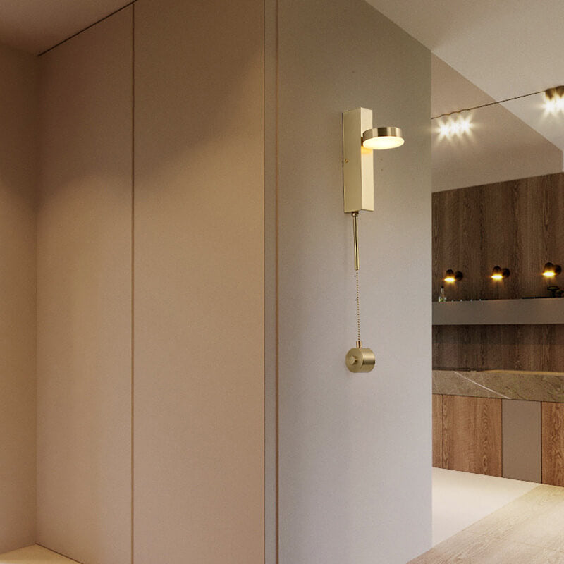 Luxury Square Brass Suspension Chain LED Wall Sconce Lamp