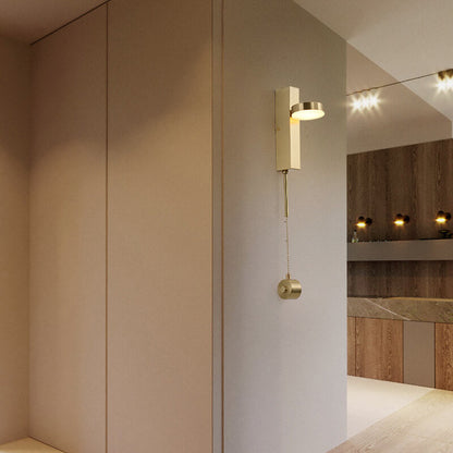 Luxury Square Brass Suspension Chain LED Wall Sconce Lamp