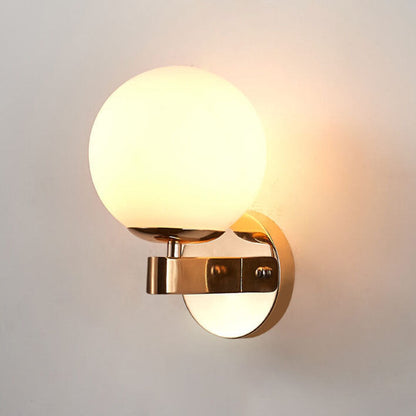 Scandinavian Orb Shade Iron Base 1-Light Wall Sconce Lamp