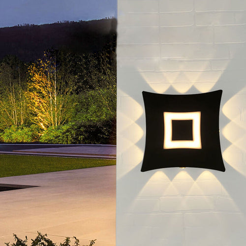 Square Luminous LED Outdoor Garden Wall Sconce Lamp