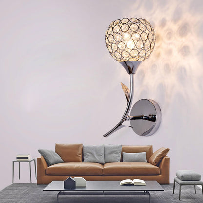 Modern European Crystal Romantic 1-Light Wall Sconce Lamp