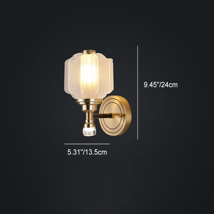 Scandinavian Glass Copper 1/2 Light Wall Sconce Lamp