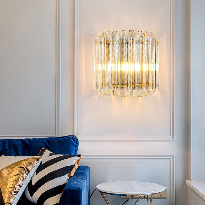 Modern Glass Square Column 1-Light Luxury Wall Sconce Lamp