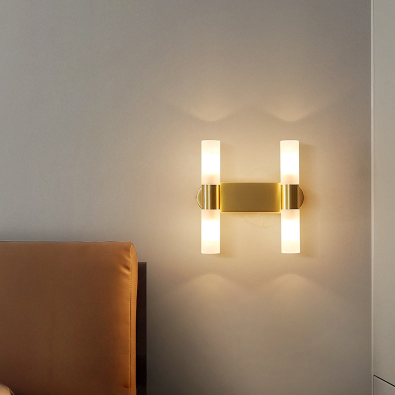 Column Acrylic Brass 1/2/4 Light LED Wall Sconce Lamp