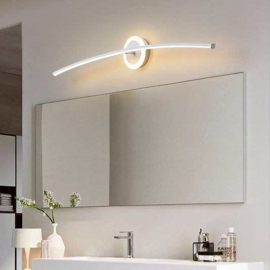 Curved Line LED Mirror Front Light Wall Sconce Lamp