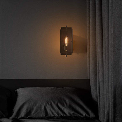 Vintage Wrought Iron Square 1-Light Wall Sconce Lamp