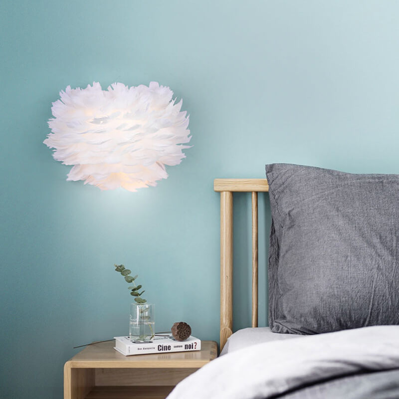 Nordic Creative Feather 1-Light Wall Sconce Lamp