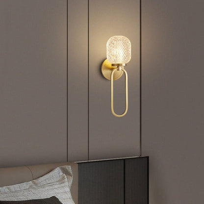 Luxury Crystal Brass Hanging Ring 1-Light Wall Sconce Lamp