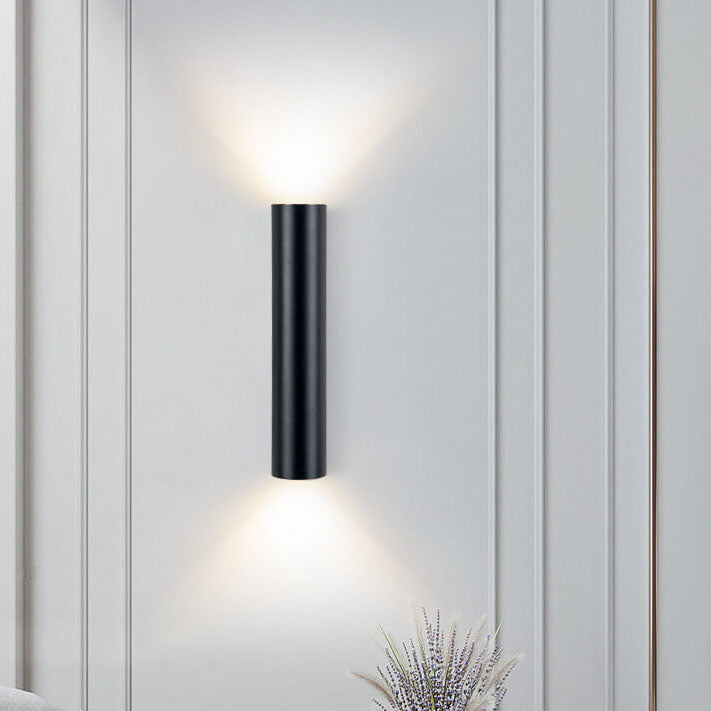 Simple Aluminum Cylindrical 2-Light LED Wall Sconce