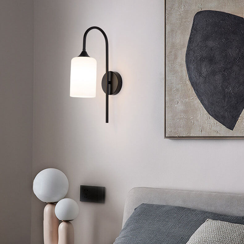 Glass Shade Bending Arm 1-Light Wall Sconce Lamp