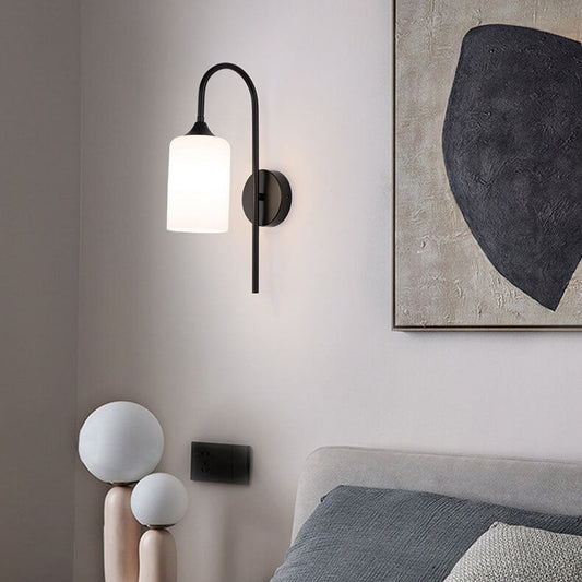 Glass Shade Bending Arm 1-Light Wall Sconce Lamp
