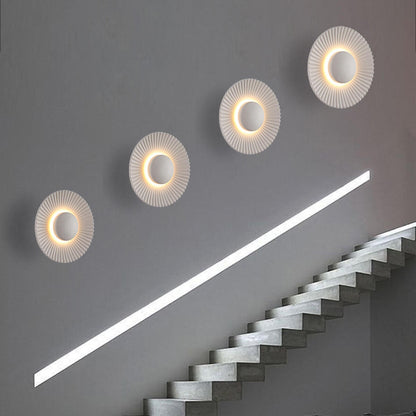 Round Shell Textures Aluminum 1-Light LED Wall Sconce Lamp