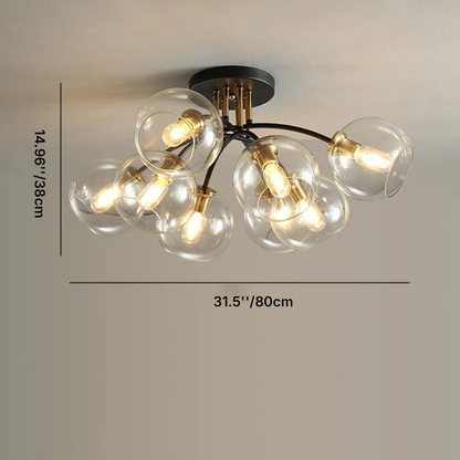 Modern Glass Iron Ceiling Light