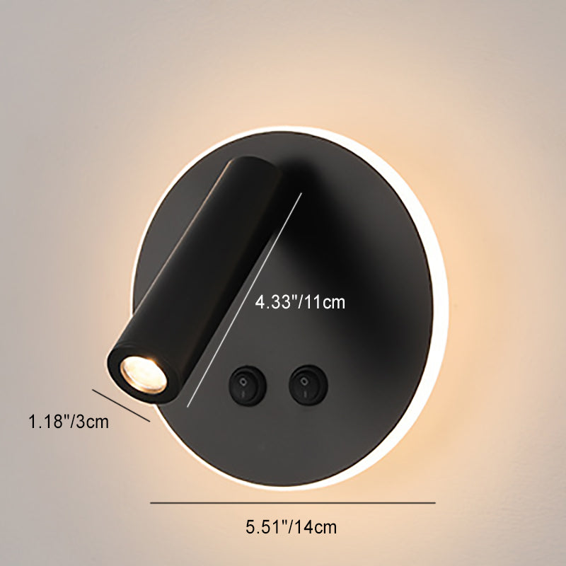 Rectangular Round Iron Aluminum LED Wall Sconce Lamp