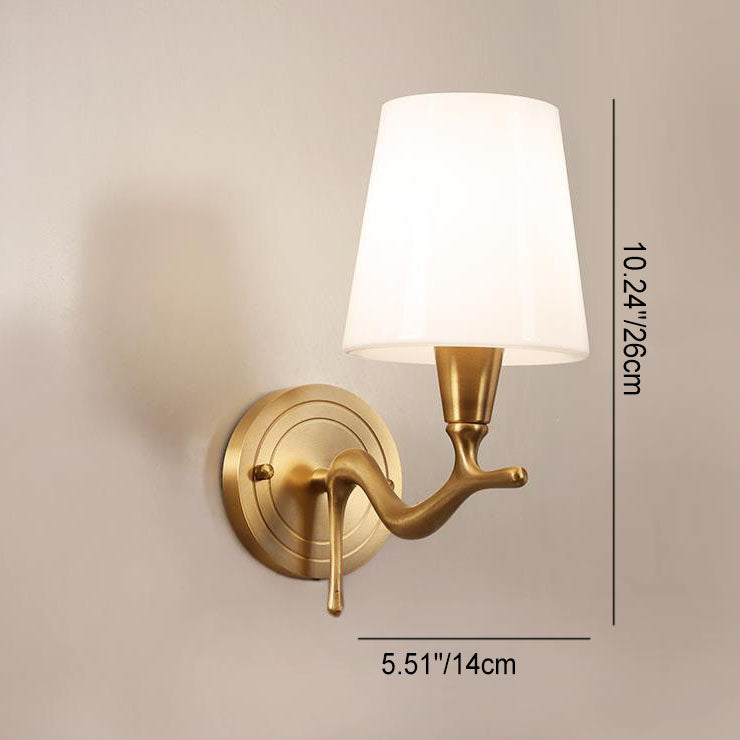 Copper Glass Swan Neck Glass 1/2 Light Wall Sconce Lamp