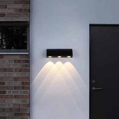 Cylindrical 3-Light LED Outdoor Waterproof Wall Light