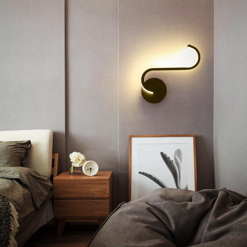 Curves Line Aluminum 1-Light LED Wall Sconce Lamp