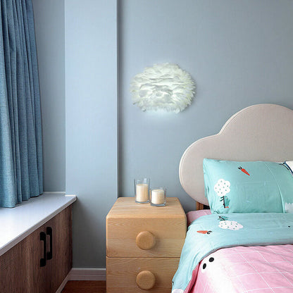 Nordic Creative Feather 1-Light Wall Sconce Lamp