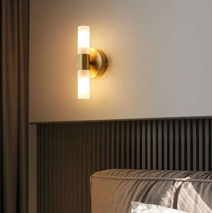 Column Acrylic Brass 1/2/4 Light LED Wall Sconce Lamp