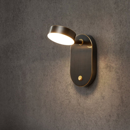 Minimalist Copper Cylinder 1-Light LED Wall Sconce Lamp