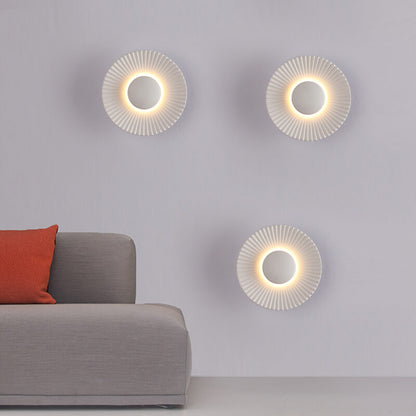 Round Shell Textures Aluminum 1-Light LED Wall Sconce Lamp
