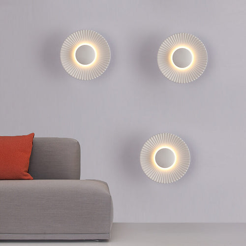 Round Shell Textures Aluminum 1-Light LED Wall Sconce Lamp