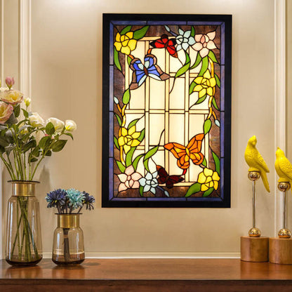Tiffany Glass Rectangular LED Decorative Mural Wall Light