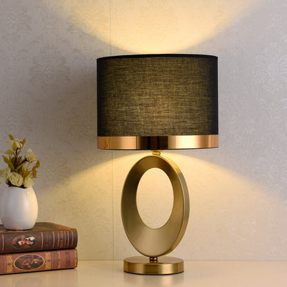 Modern Luxury Fabric Ring Base 1-Light Table Lamp