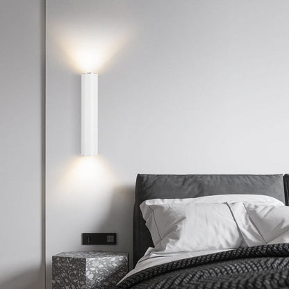 Simple Aluminum Cylindrical 2-Light LED Wall Sconce