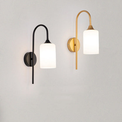Glass Shade Bending Arm 1-Light Wall Sconce Lamp