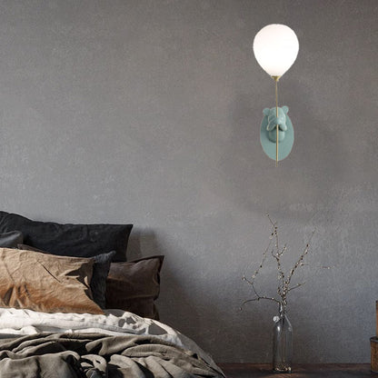 Cartoon Balloon Iron Resin Glass 1-Light Wall Sconce Lamp