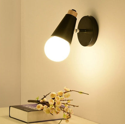 Simplicity Wood Iron Horn Cone 1/2/3 Light Wall Sconce Lamp