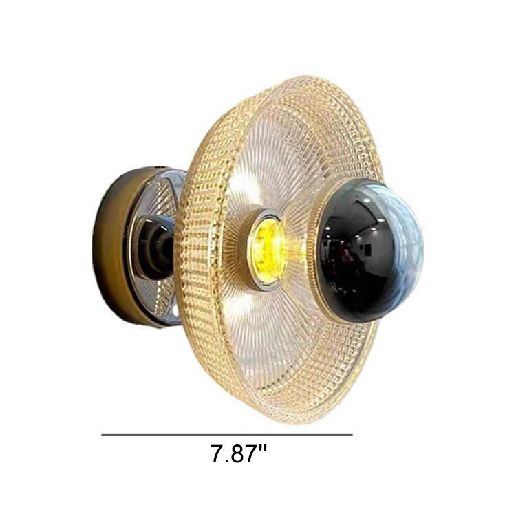 Mid-Century French Vintage Glass 1-Light Wall Sconce Lamp