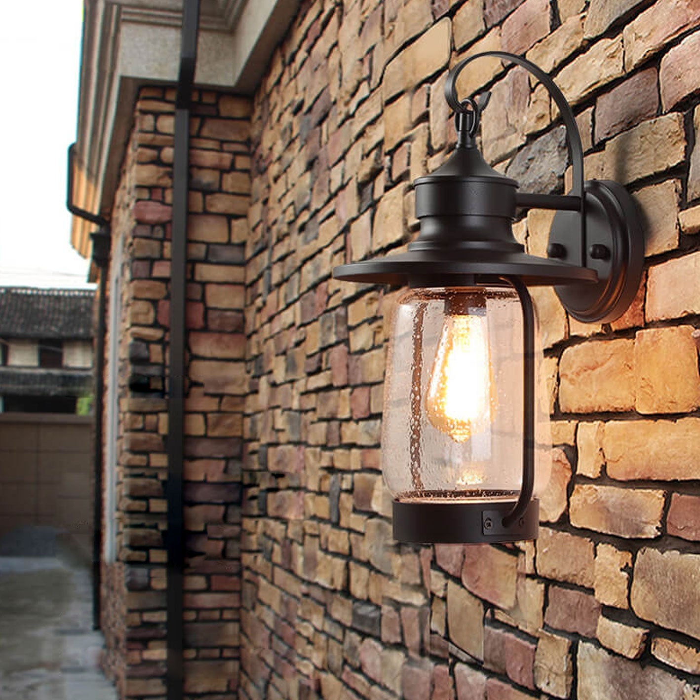 Bubble 1-Light Outdoor Waterproof Patio Wall Sconce Lamp