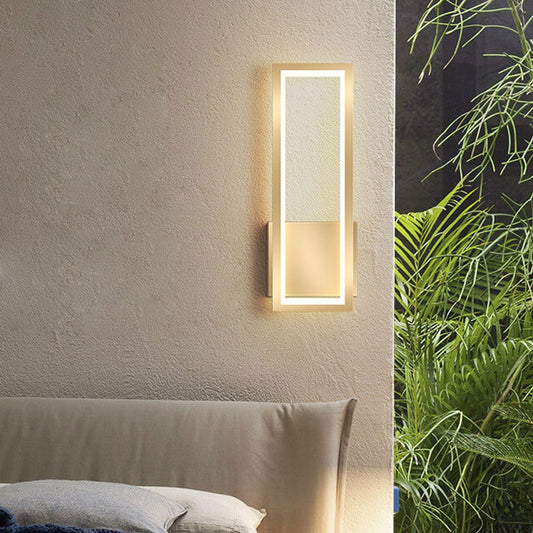 Light Rectangular Hollow Ring Design LED Wall Sconce Lamp