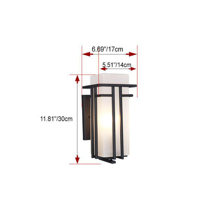 Chinese Glass Lampshade 1-Light Outdoor Wall Sconce Lamp