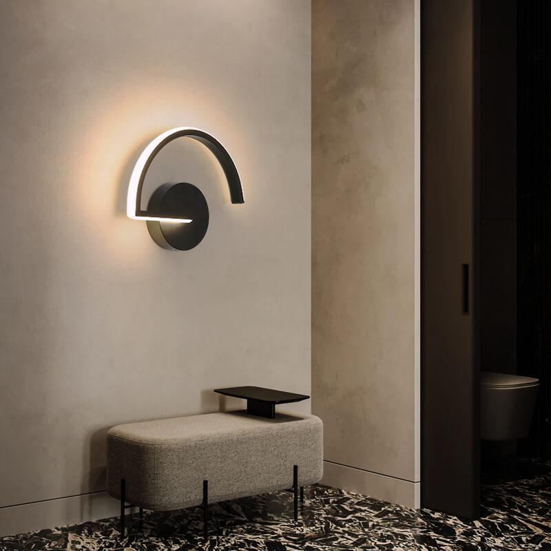 Curves Line Aluminum 1-Light LED Wall Sconce Lamp