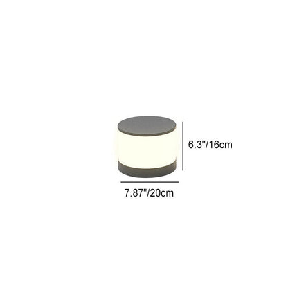 Solar Outdoor Round Column Post Head LED Waterproof Landscape Light
