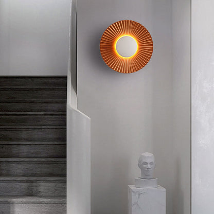 Round Shell Textures Aluminum 1-Light LED Wall Sconce Lamp