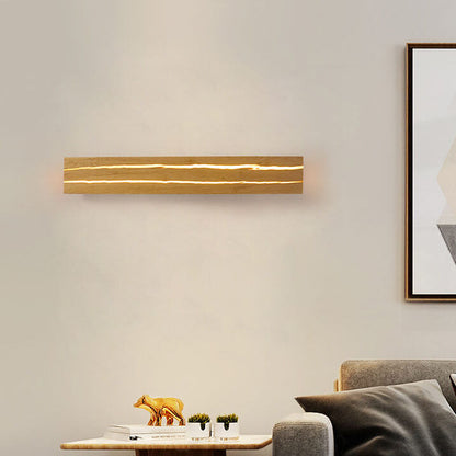 Creative Crackle Wood Rectangular LED Wall Sconce Lamp